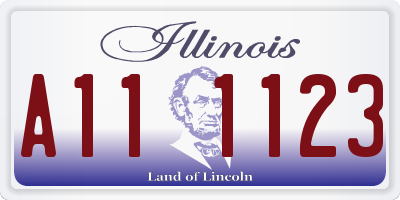 IL license plate A111123