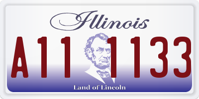 IL license plate A111133