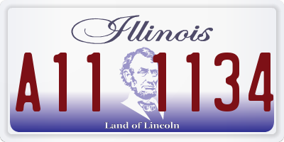 IL license plate A111134