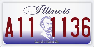 IL license plate A111136
