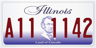 IL license plate A111142