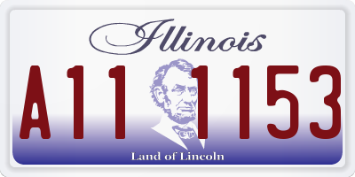 IL license plate A111153