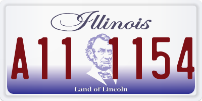 IL license plate A111154