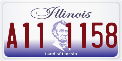 IL license plate A111158