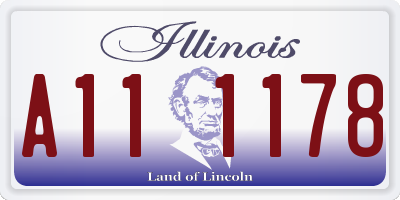 IL license plate A111178