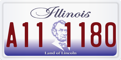 IL license plate A111180