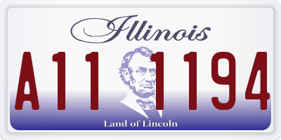 IL license plate A111194