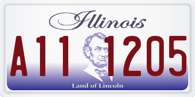IL license plate A111205