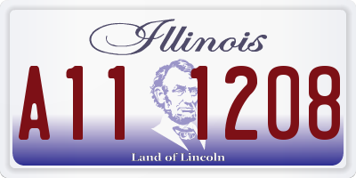 IL license plate A111208