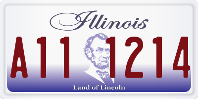IL license plate A111214