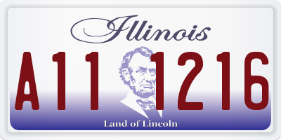 IL license plate A111216