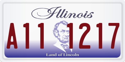IL license plate A111217