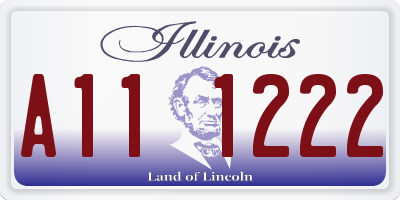 IL license plate A111222