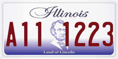 IL license plate A111223