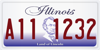 IL license plate A111232