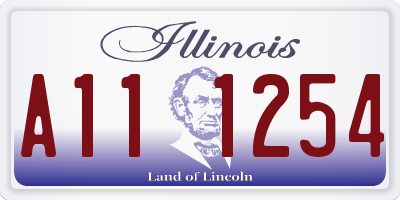 IL license plate A111254