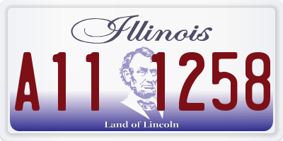 IL license plate A111258