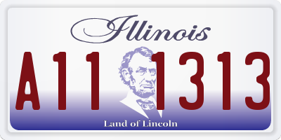 IL license plate A111313