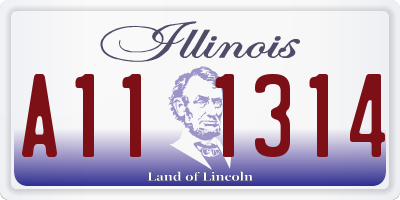 IL license plate A111314