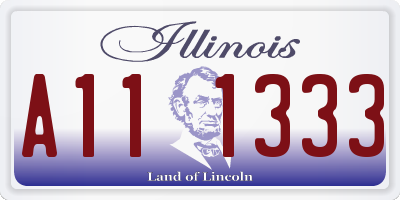 IL license plate A111333