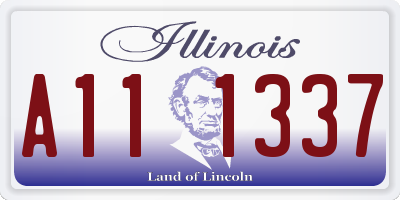 IL license plate A111337