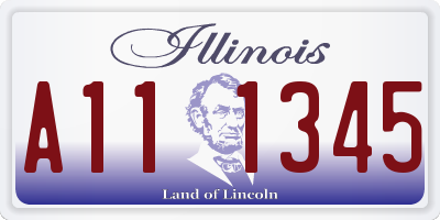 IL license plate A111345