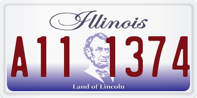 IL license plate A111374