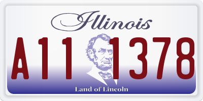 IL license plate A111378