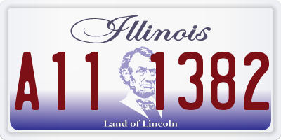 IL license plate A111382
