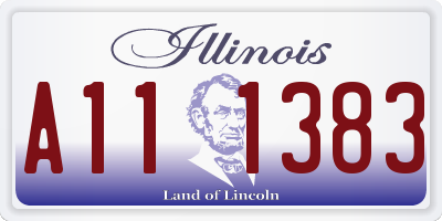 IL license plate A111383