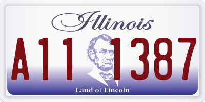 IL license plate A111387