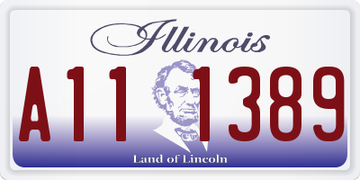 IL license plate A111389