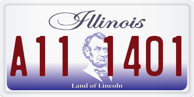 IL license plate A111401