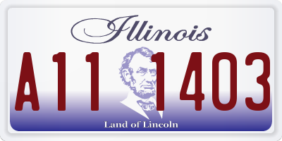 IL license plate A111403