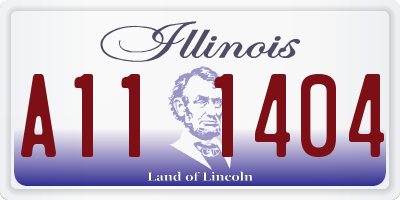 IL license plate A111404