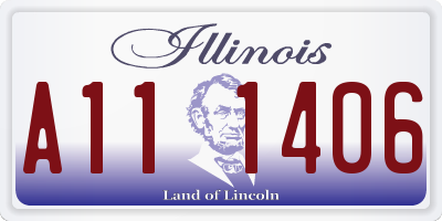 IL license plate A111406