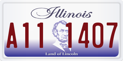 IL license plate A111407