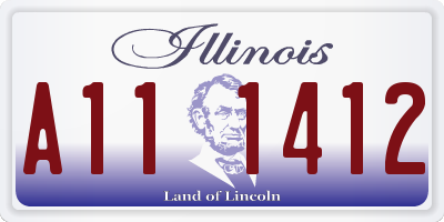 IL license plate A111412