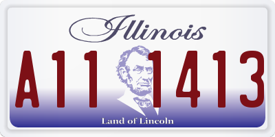 IL license plate A111413