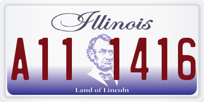 IL license plate A111416