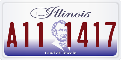 IL license plate A111417