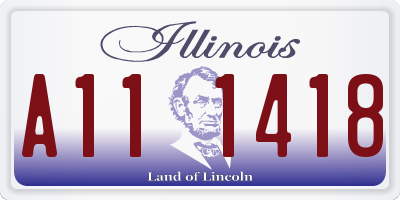 IL license plate A111418
