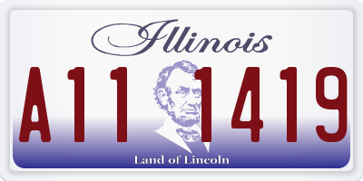 IL license plate A111419