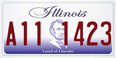 IL license plate A111423
