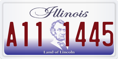 IL license plate A111445