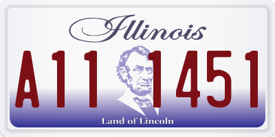 IL license plate A111451
