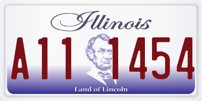 IL license plate A111454