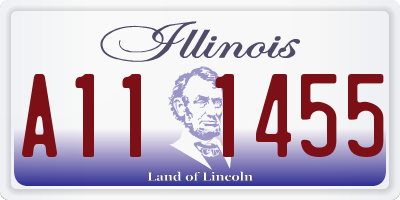 IL license plate A111455