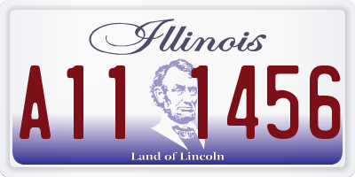 IL license plate A111456