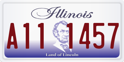 IL license plate A111457